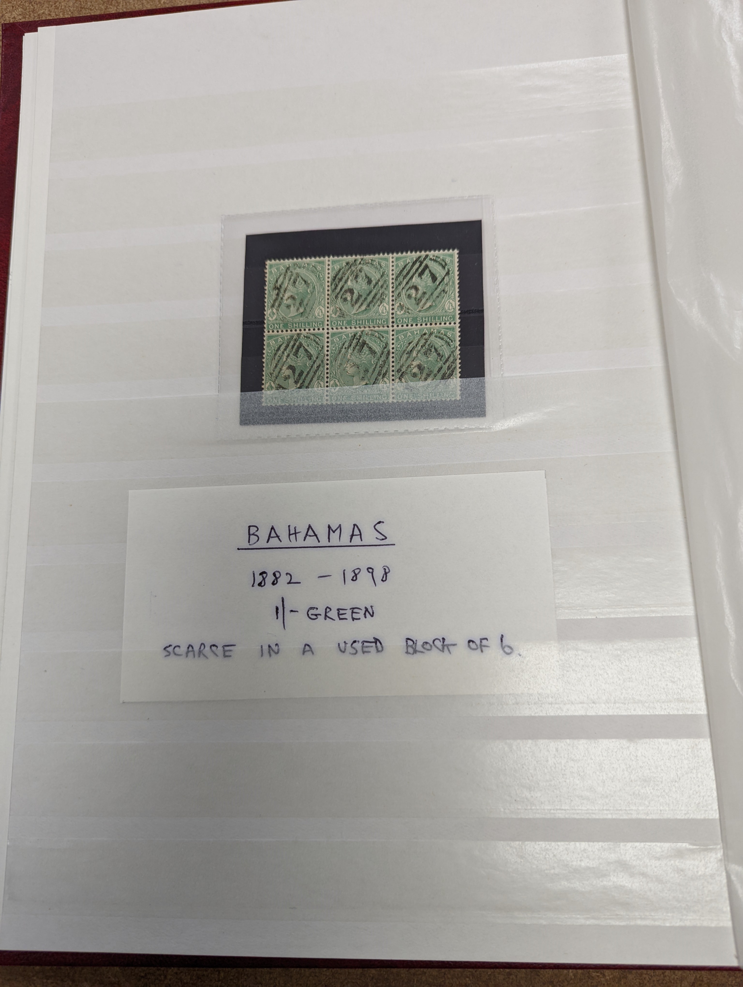 British Commonwealth stamps in stock book with Ascension 1922 set overprinted specimen, 1924 set mint, Bahamas, Barbados Britannia Heads, Cyprus 1928 anniversary set- £1 mint, Falkland 1s. 1878 1d claret mint (and certif